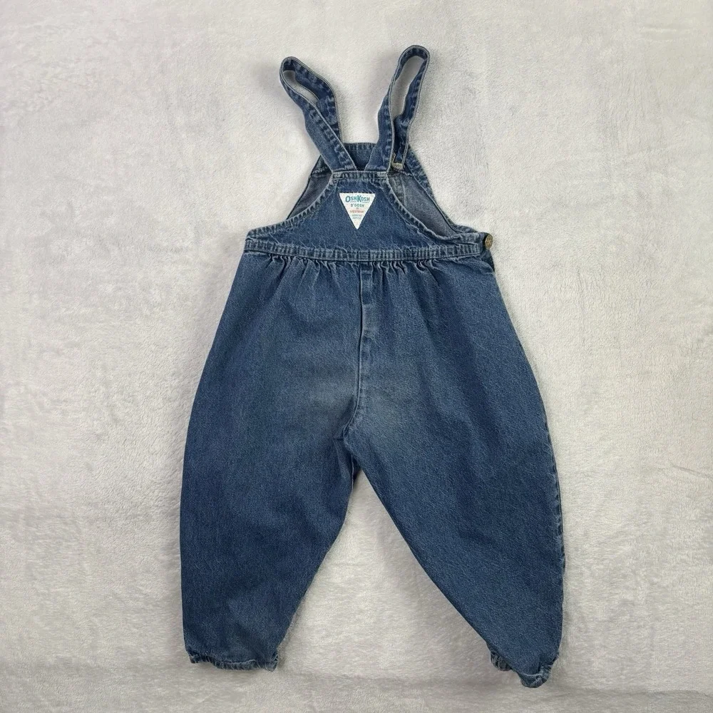 VTG Oshkosh B'Gosh Blue Denim Jeans Overalls Toddlers 4T Kids